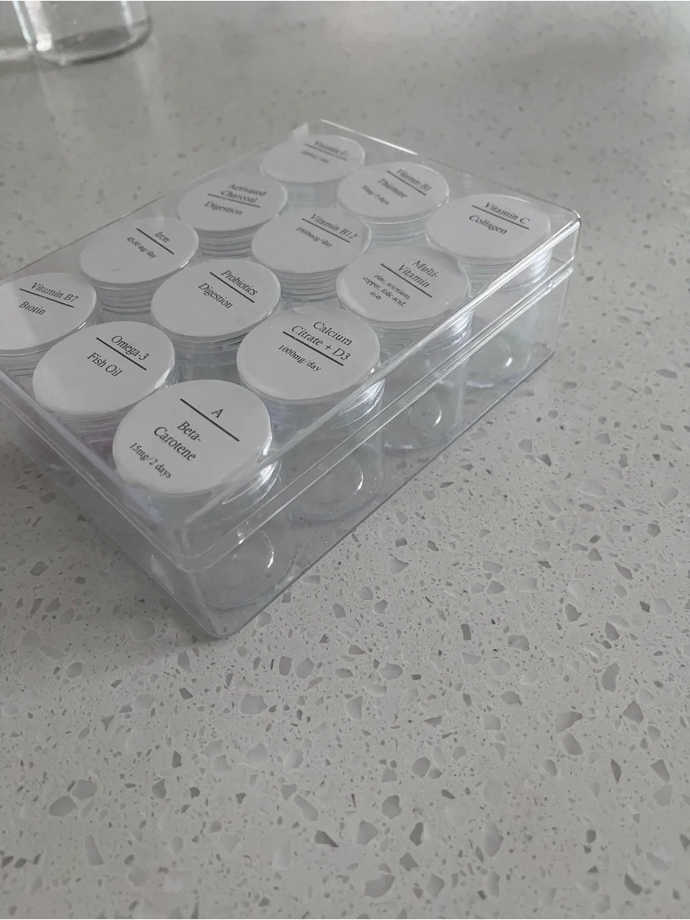 Custom vitamin organizer bariatric multi daily storage viral 12 bottle